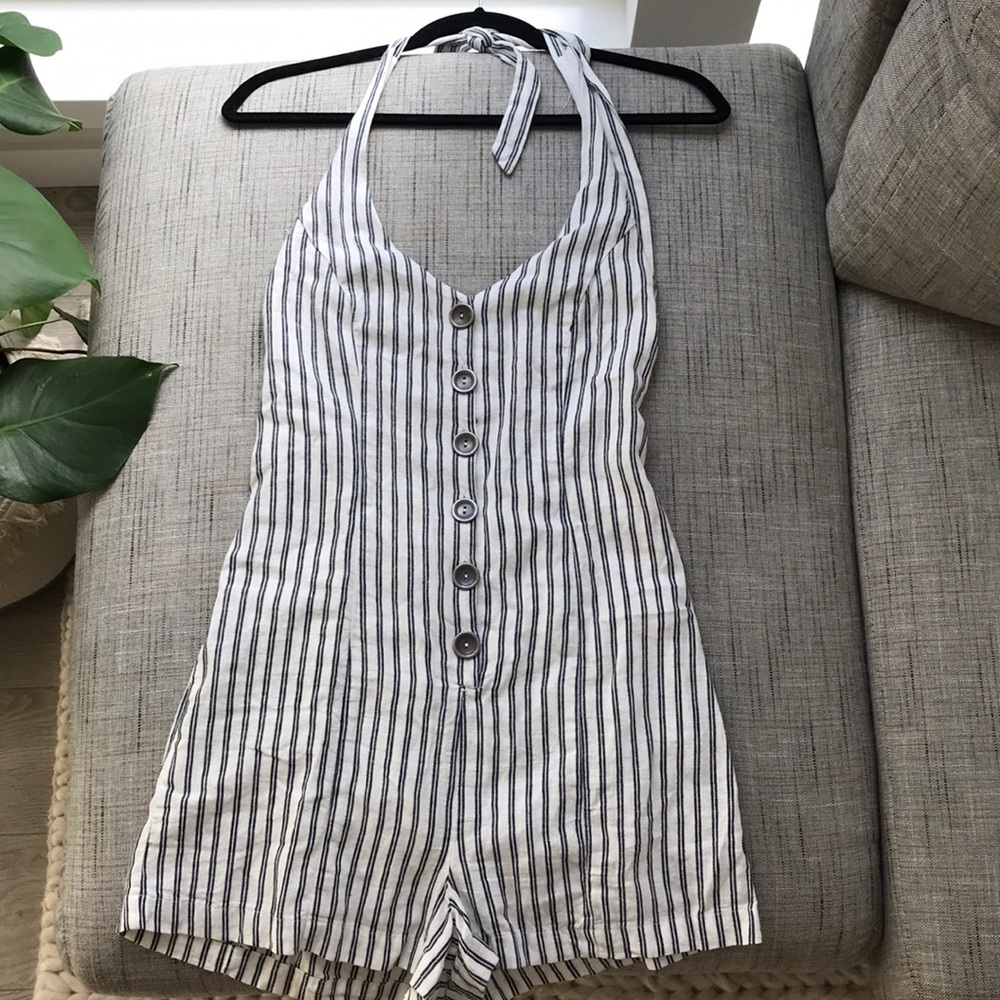 Forever 21 open back striped romper - Picture 1 of 3